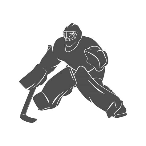 Printable Hockey Player Silhouette